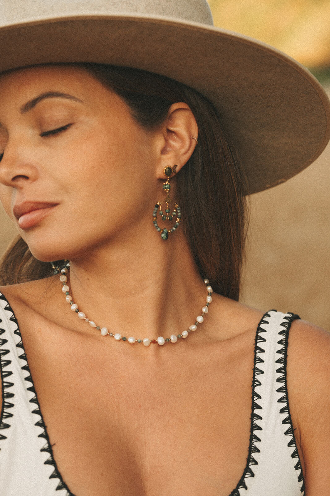 boucles d'oreille turquoise africaine