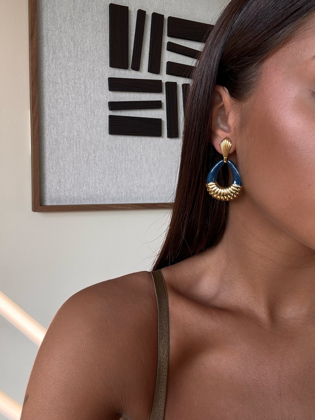 Boucles d’oreilles Oli en acier inoxydable doré – bijou Adalima
