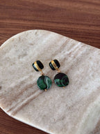 grosse boucles d'oreilles verte 