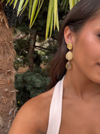 Boucles pendantes en acier inoxydable beiges