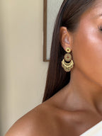 Boucles d’oreilles Rosalia en pierres naturelles et acier inoxydable doré – bijou Adalima