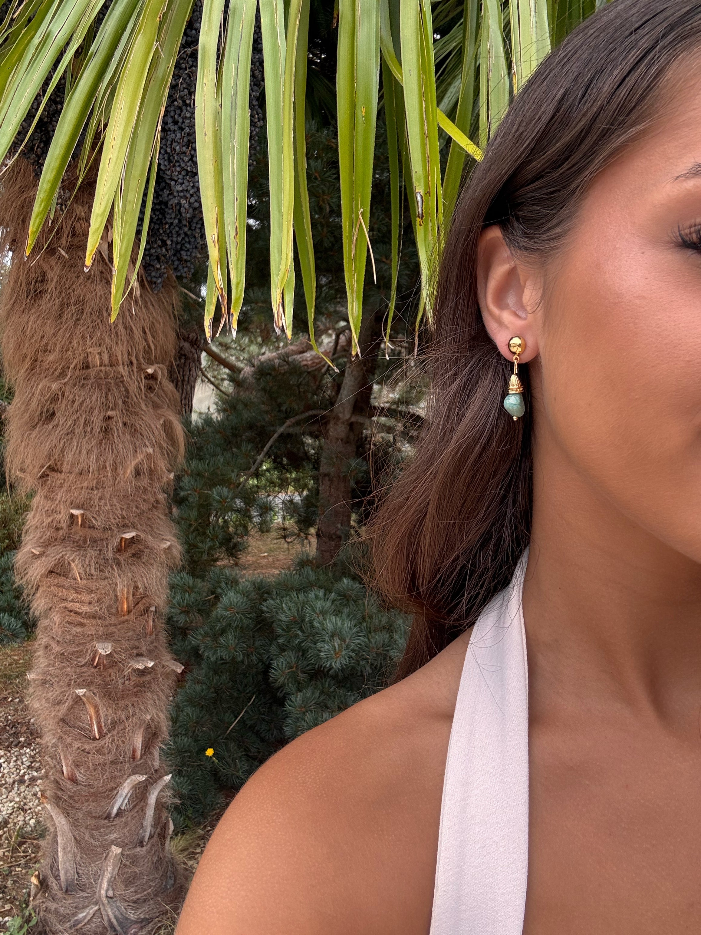 Boucles d'oreilles pour femme en acier inoxydable dorees