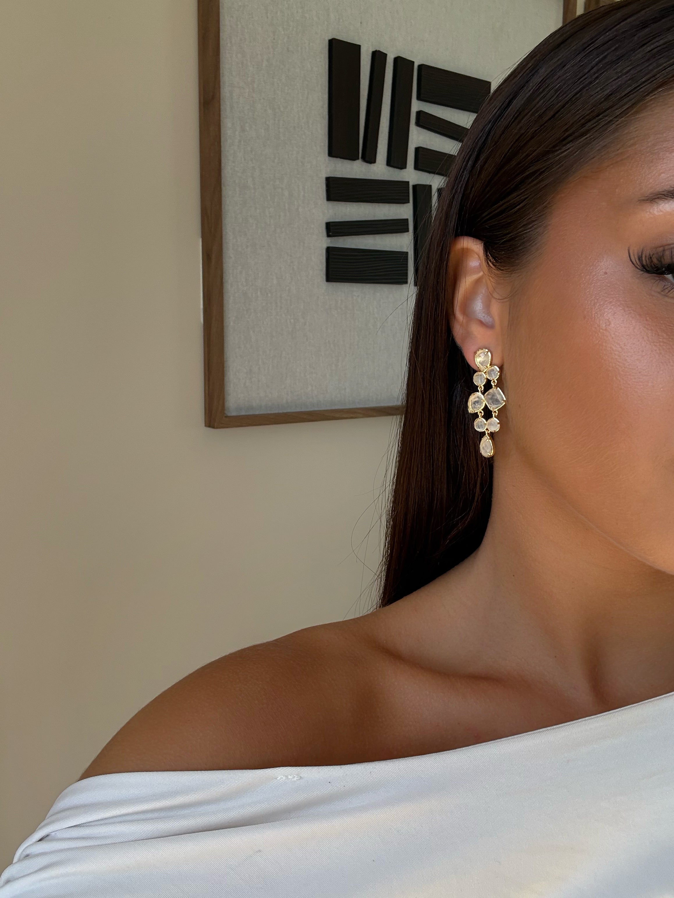 Boucles d’oreilles Ornella en pierres naturelles et laiton doré – bijou Adalima