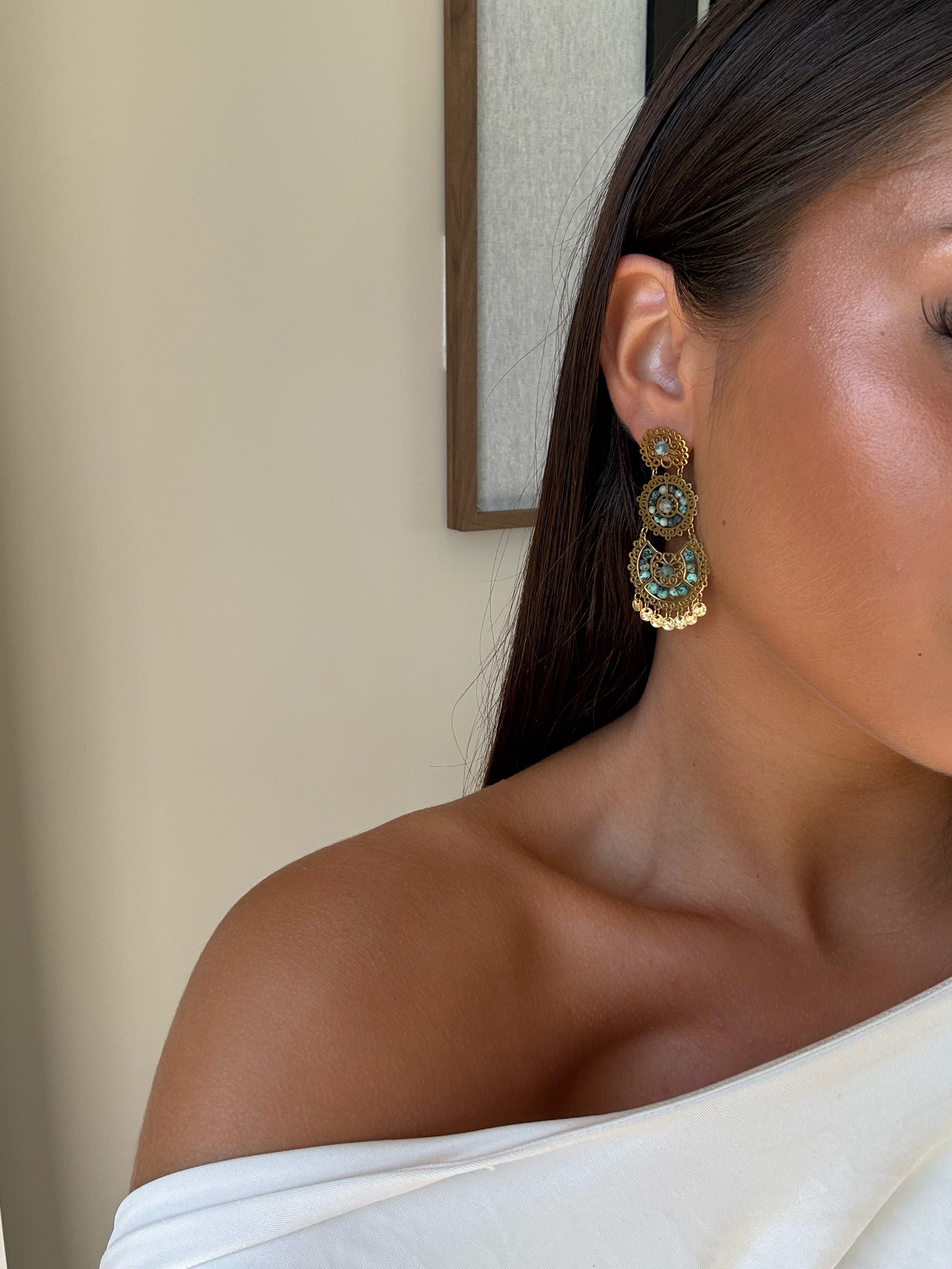 Boucles d’oreilles Delia en acier inoxydable doré – bijou Adalima