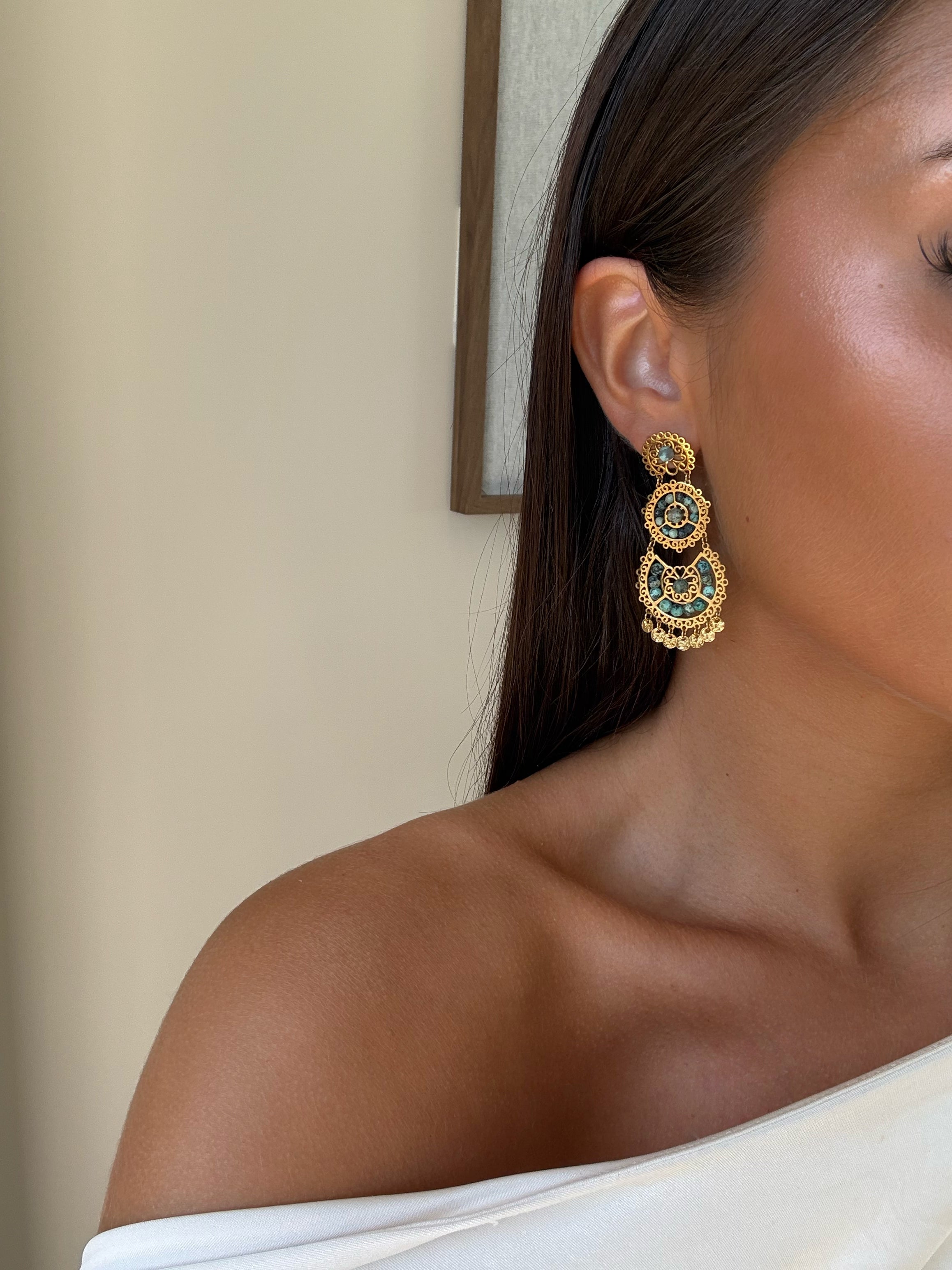 Boucles d’oreilles Delia en acier inoxydable doré – bijou Adalima