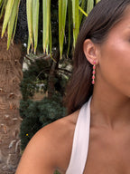 Boucles d'oreilles en pierres naturelles fines rose