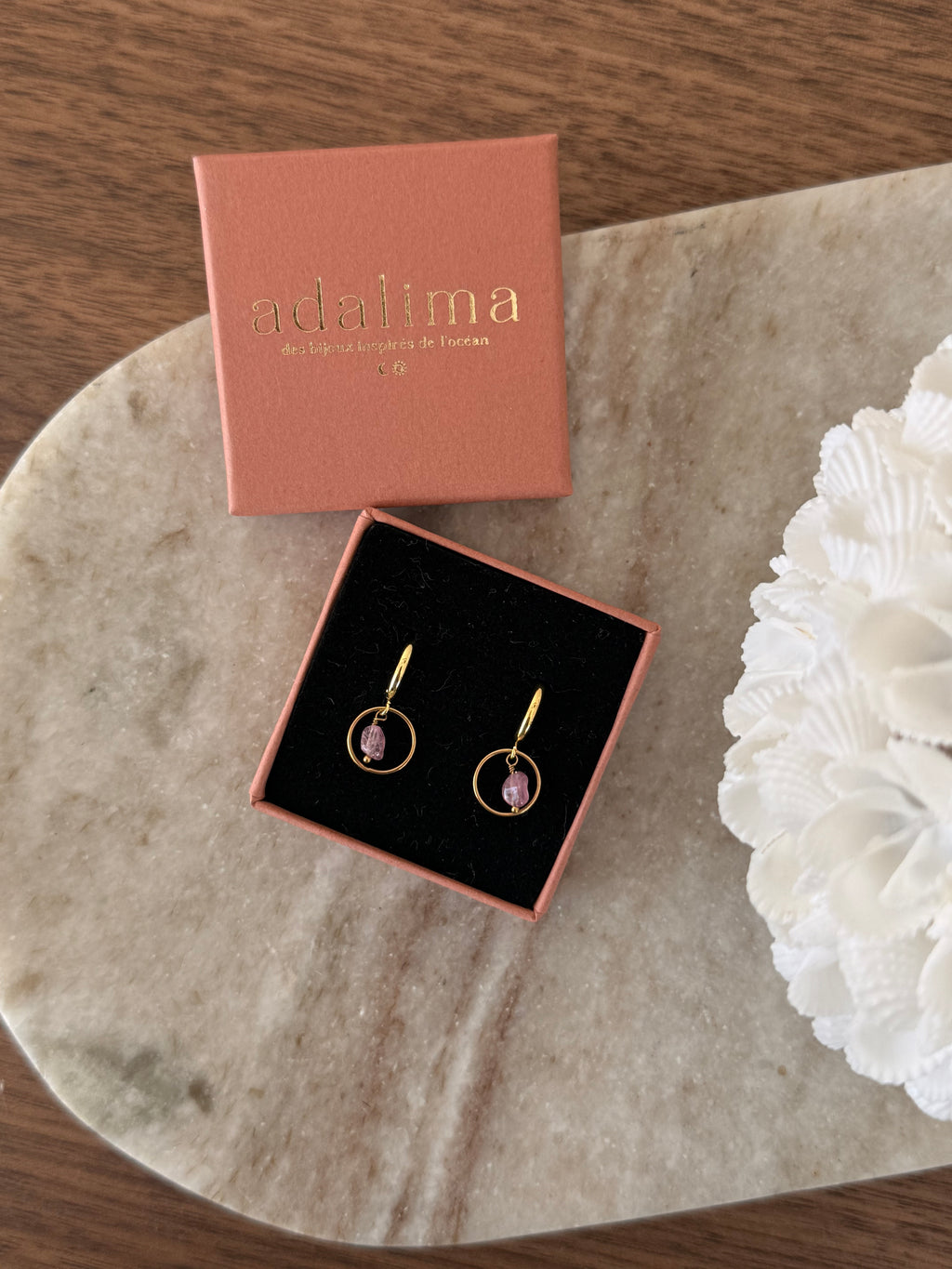 boucles d'oreilles en pierres naturelles