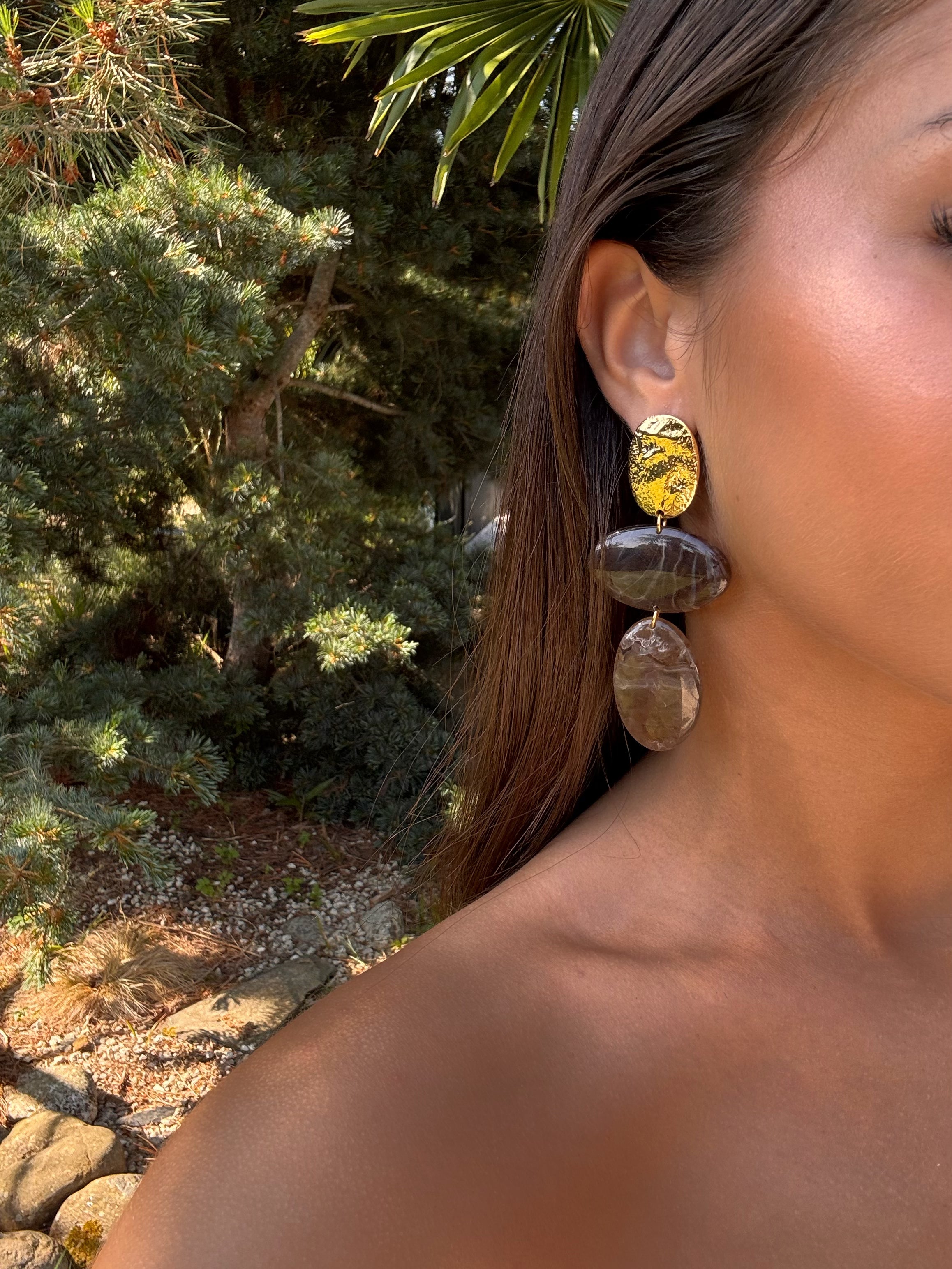 boucles d'oreilles volume esprit bohème pour femmes en acier inoxydable