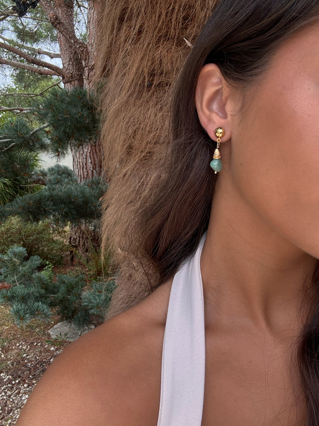 Boucles d'oreilles pour femme en acier inoxydable dorees