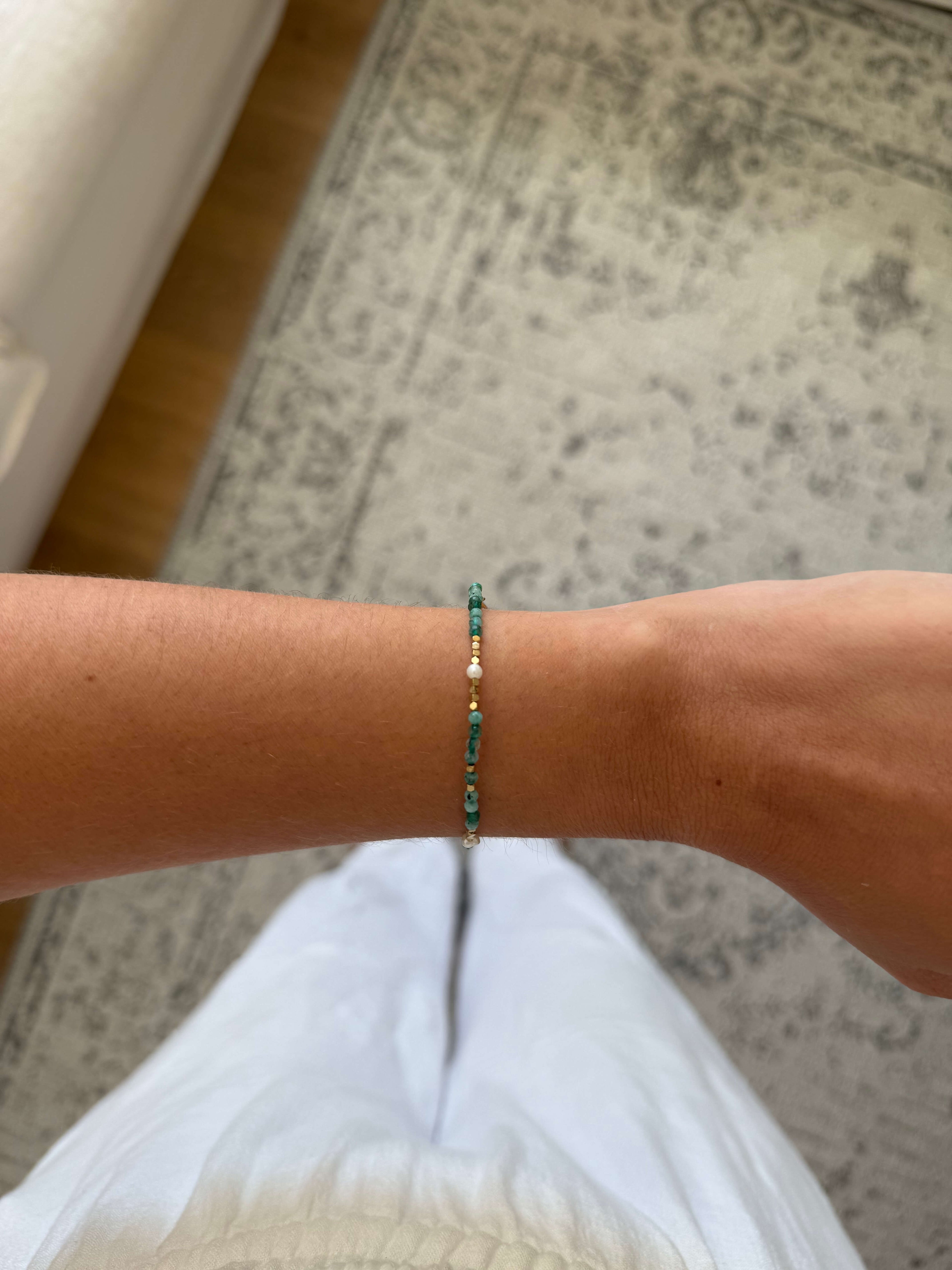 bracelet agate verte foncée