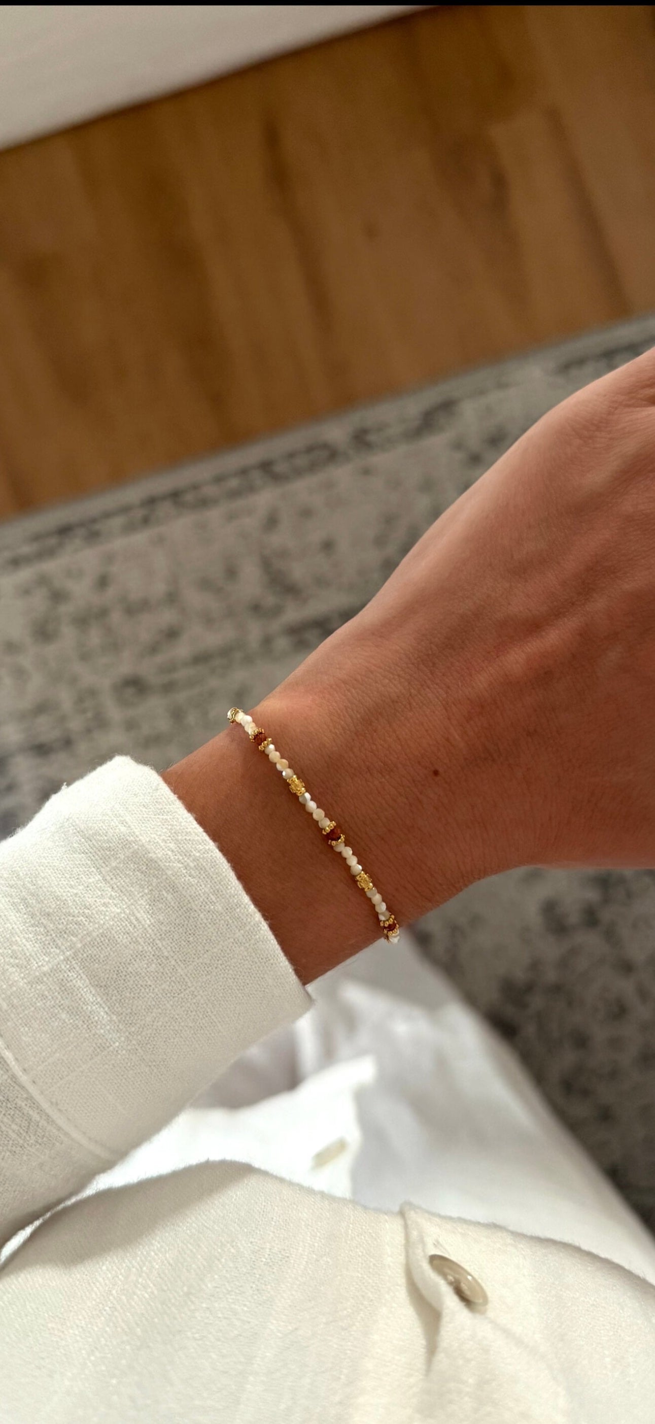 bracelet blanc en pierre naturelle