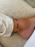 bracelet cheville agate noire 