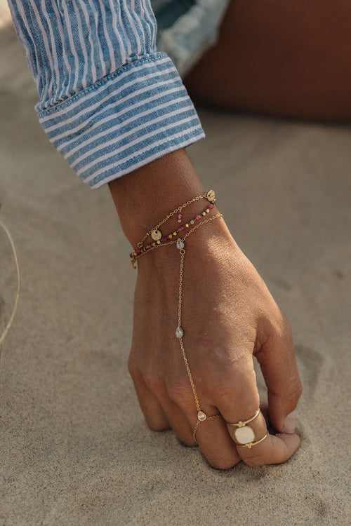 Bracelet Eleana double rang pierres naturelles – bijou Adalima
