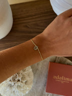 Bracelet Préa goutte de préhnite sur fil doré – bijou Adalima