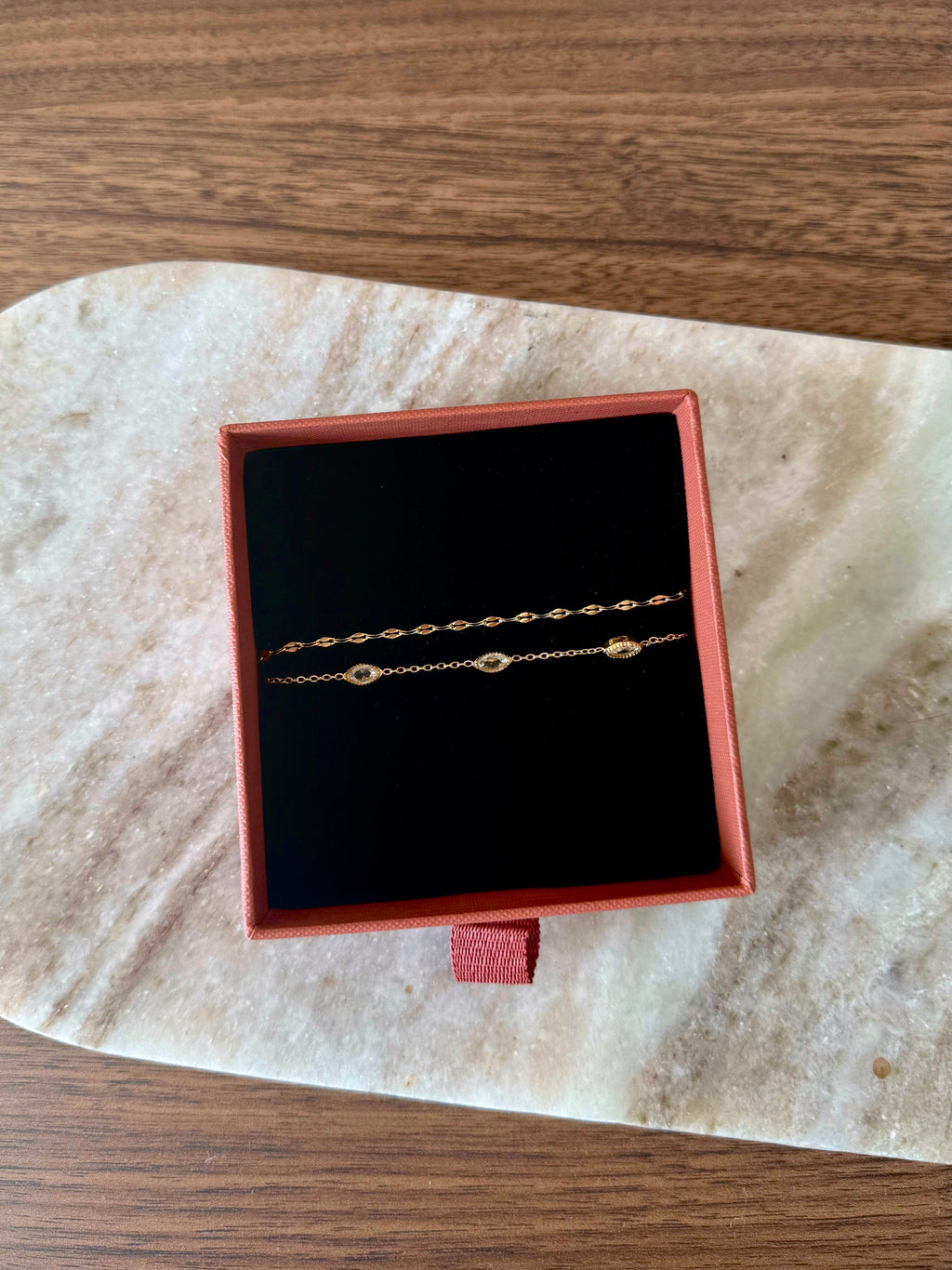 bracelet doublé doré acier inoxydable