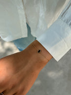 bracelet en acier inoxydable fin et minimaliste goutte marron