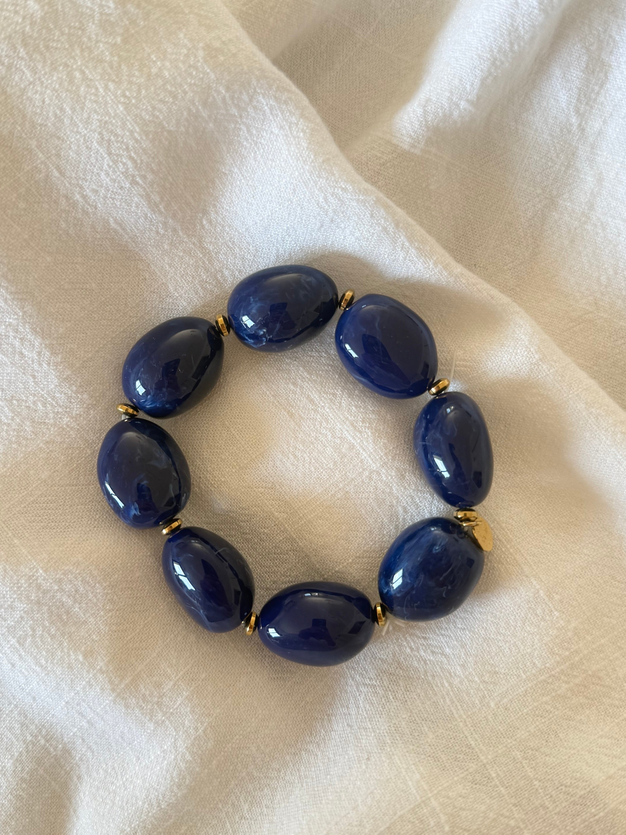 bracelet perles bleu