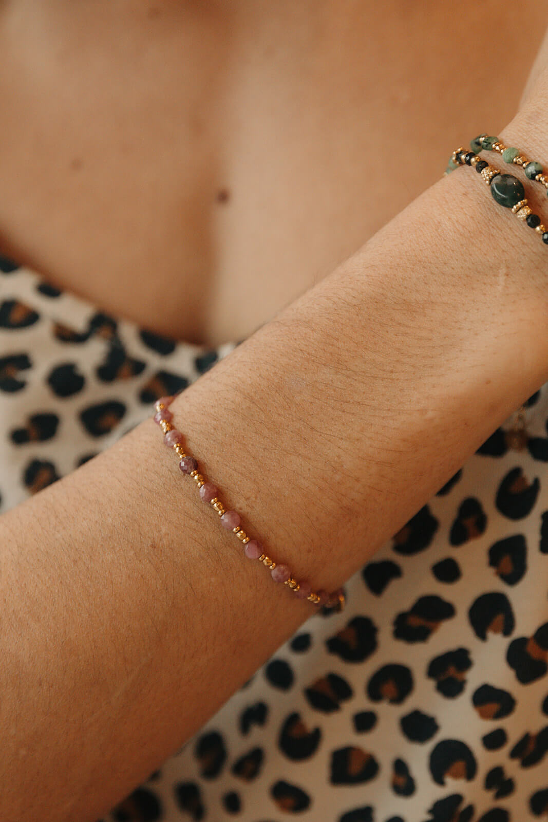 bracelet rhodonite femme