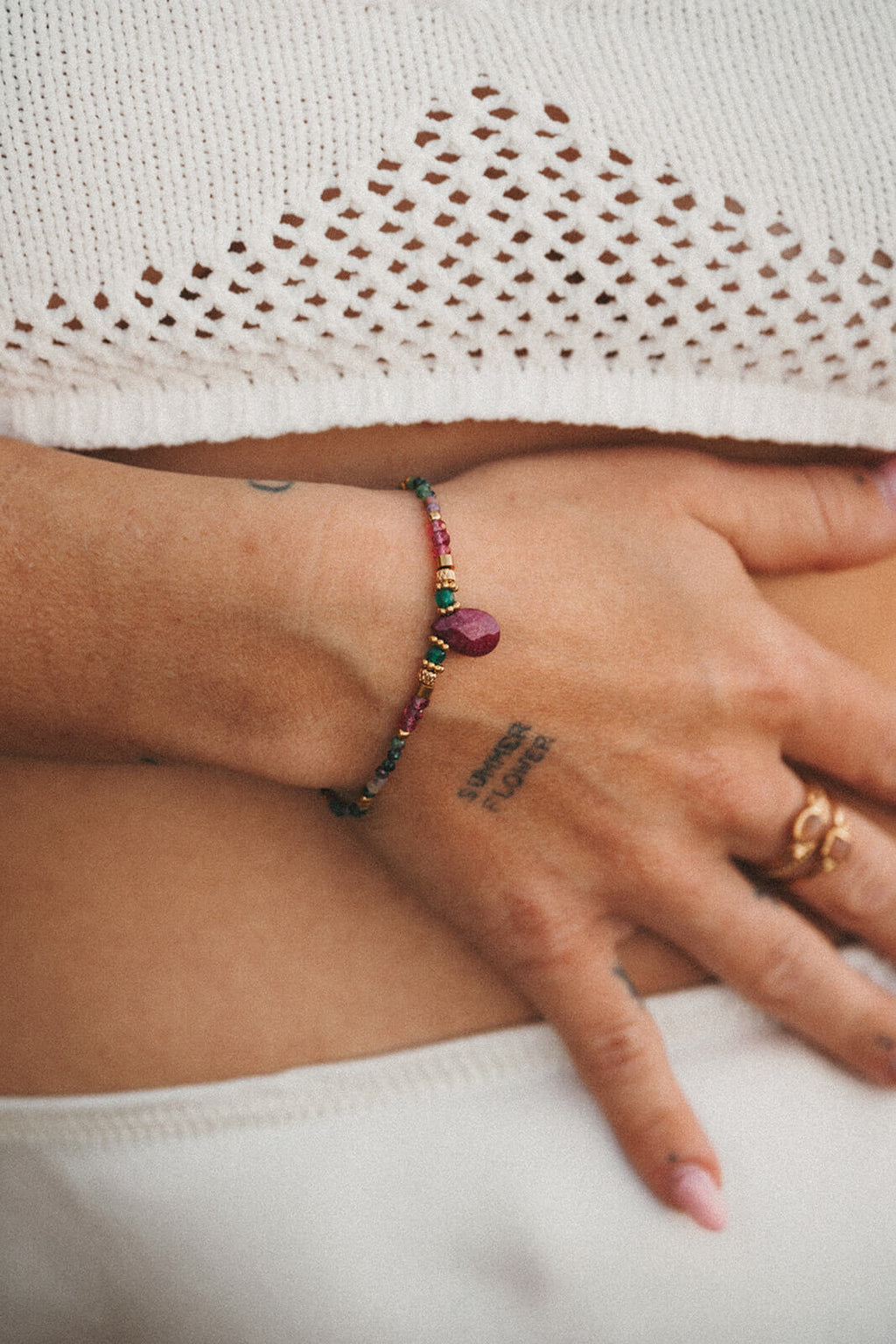 bracelet rose en acier inoxydable