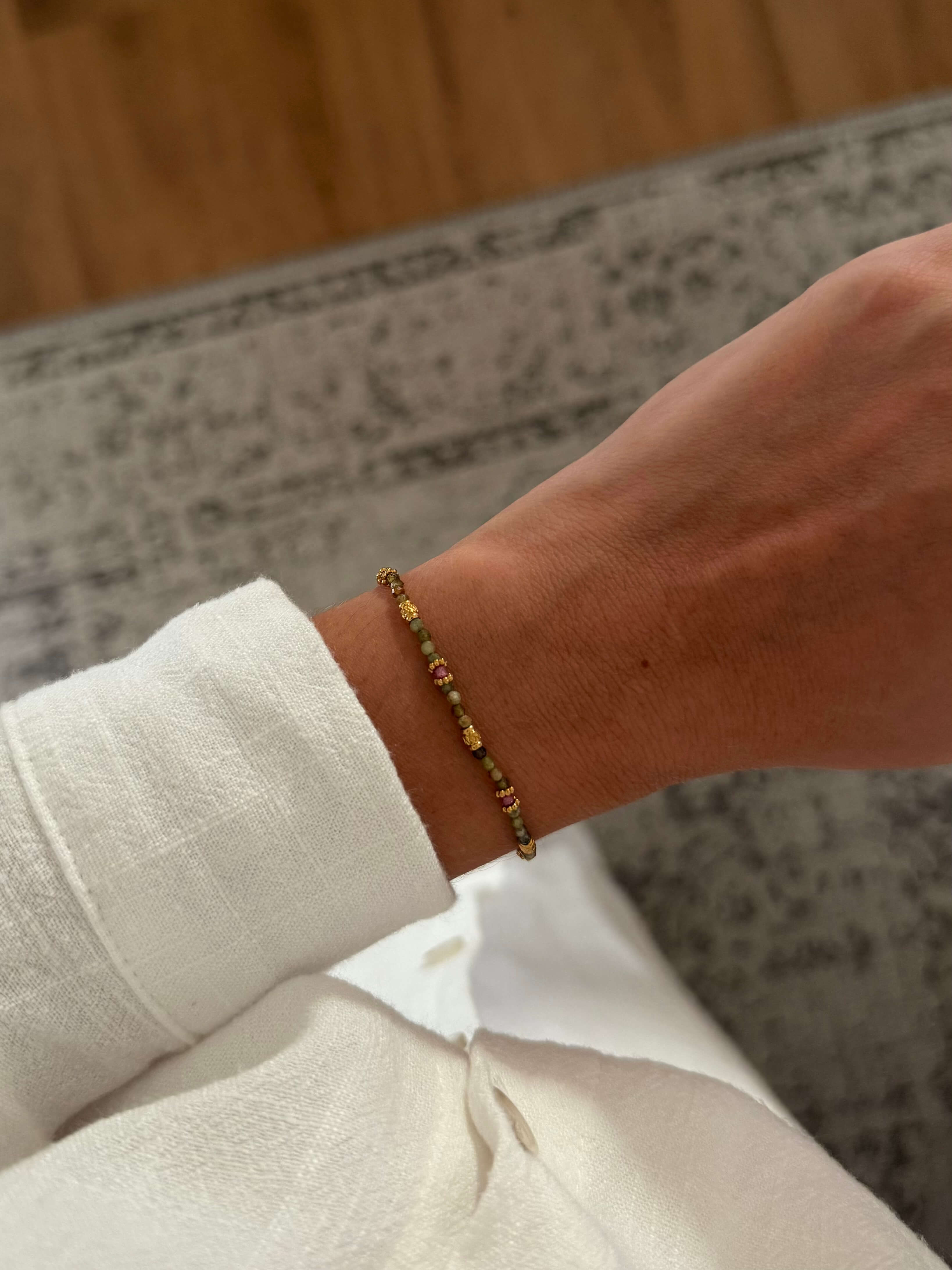 bracelet vert pierres naturelles