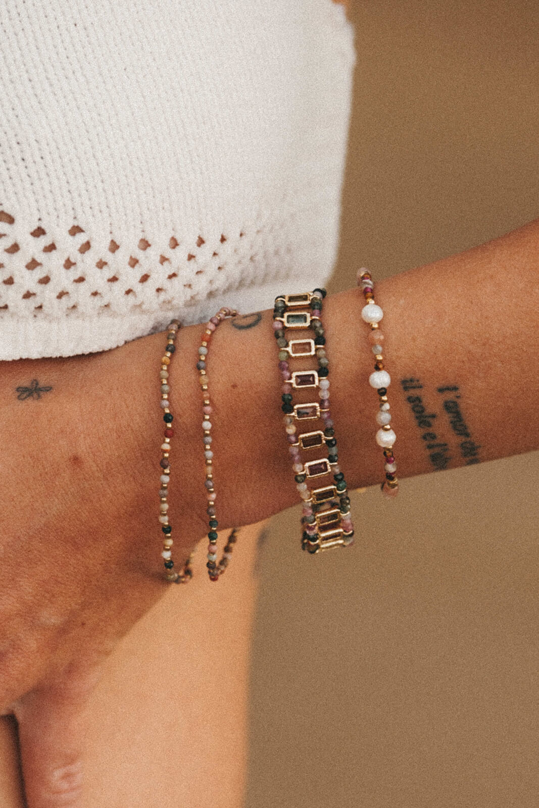 bracelets double pierres naturelles