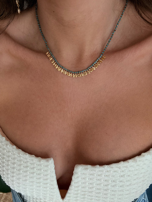 collier coloré pour femmes en acier inoxydable 
