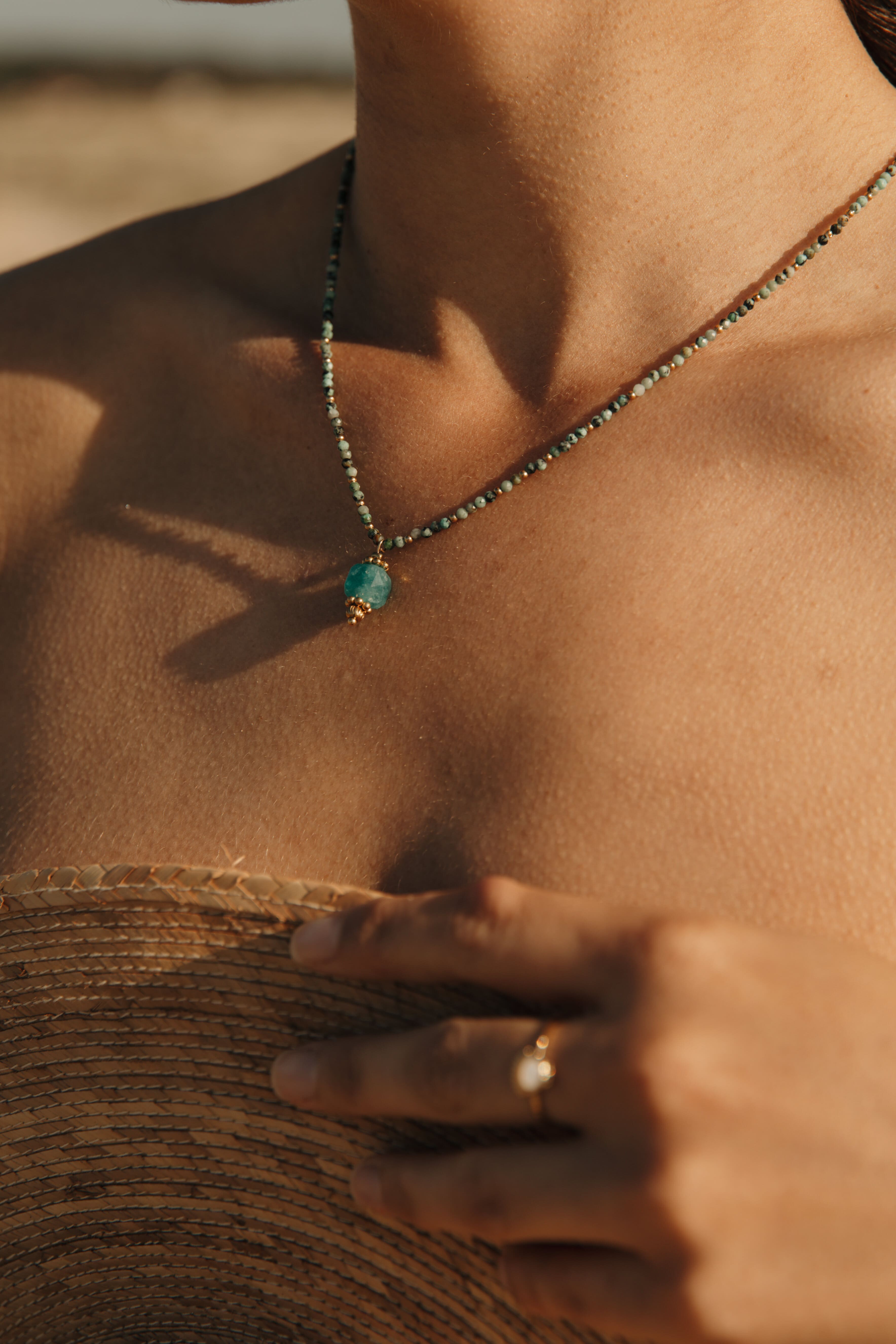 collier acier inoxydable perles