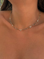 collier en pierre naturelles vertes et blanches pour femmes