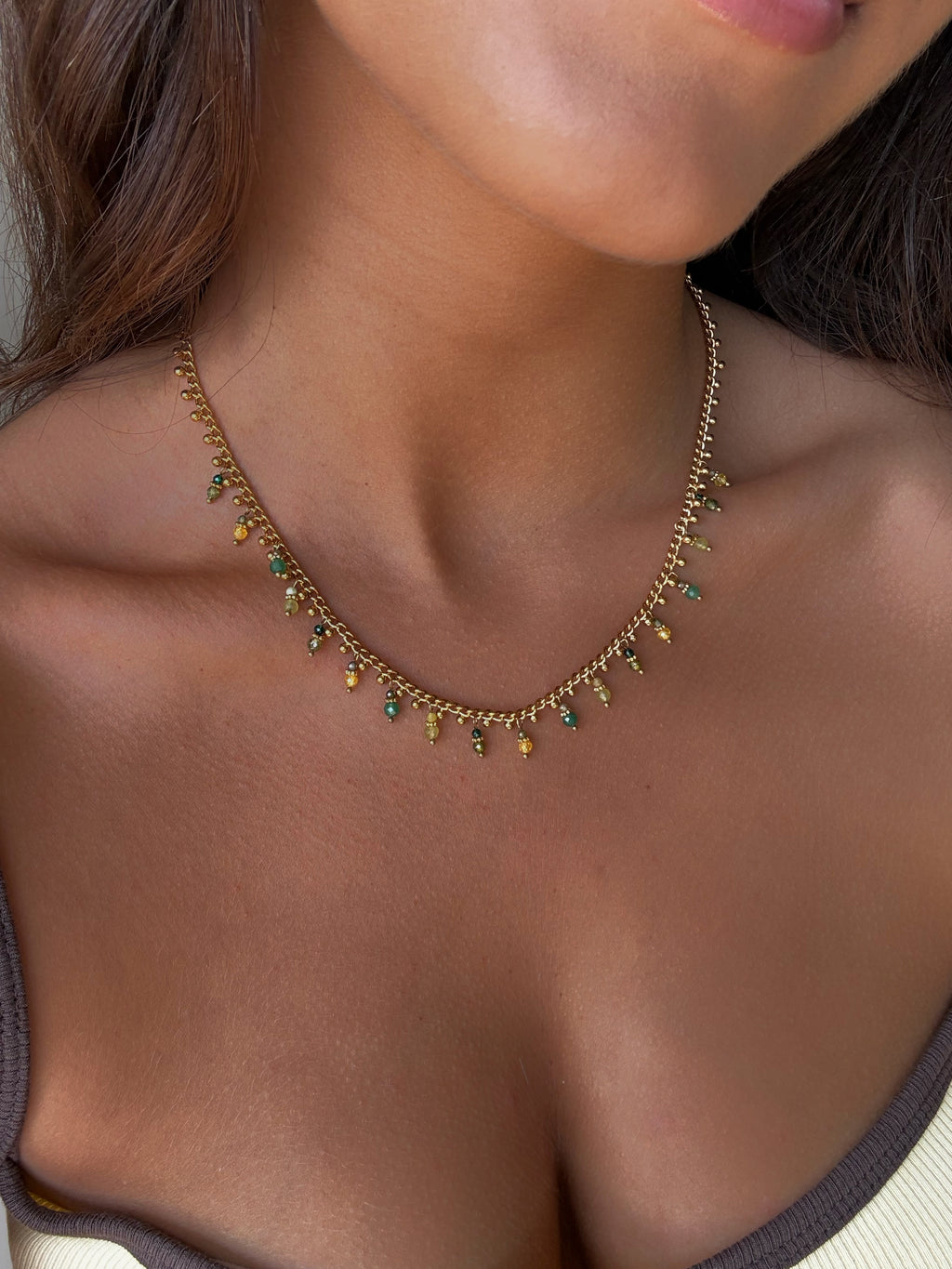 collier en acier inoxydable coloré pour femmes
