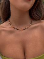 Collier en acier inoxydable coloré our femmes