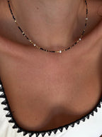 collier agate noire