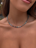 Collier en acier inoxydable coloré our femmes