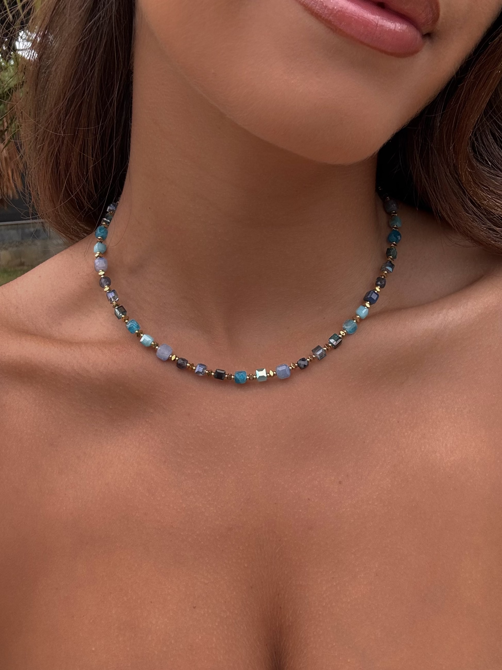 Collier en acier inoxydable coloré our femmes