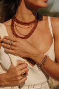 collier bohème marron femme