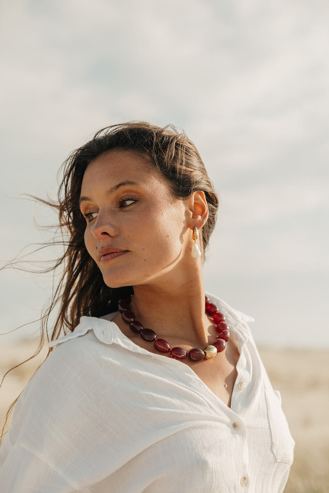 collier coloré résine femme