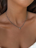 Collier en pierres naturelles et acier inoxydable tendance pour femmes