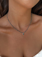 Collier en pierres naturelles et acier inoxydable tendance pour femmes