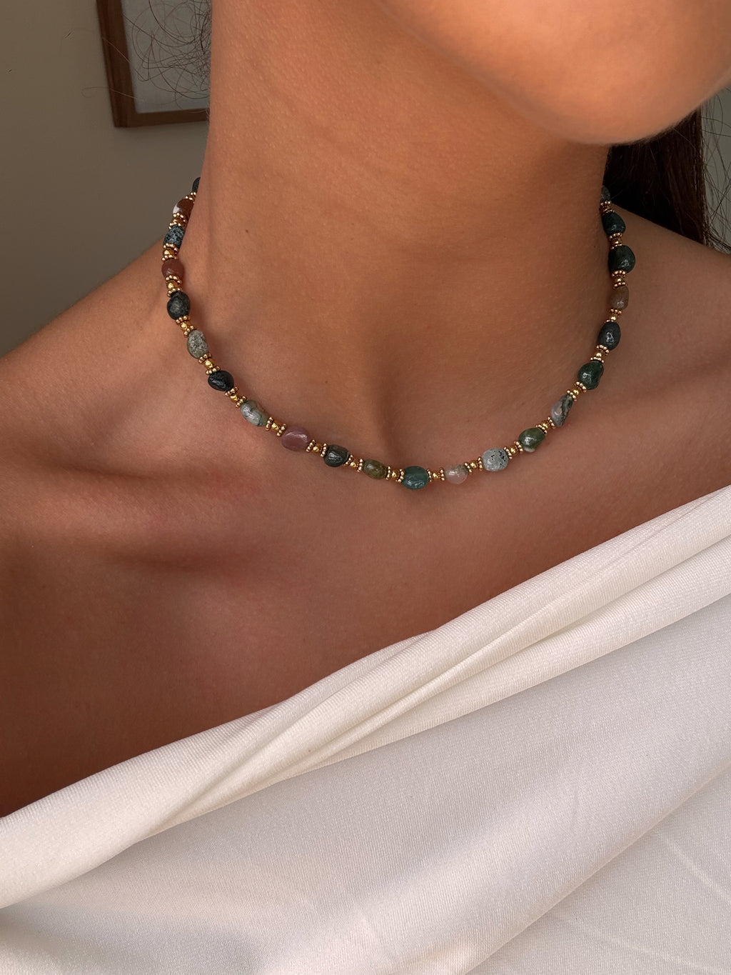 Collier tendance pour femmes en pierres naturelles