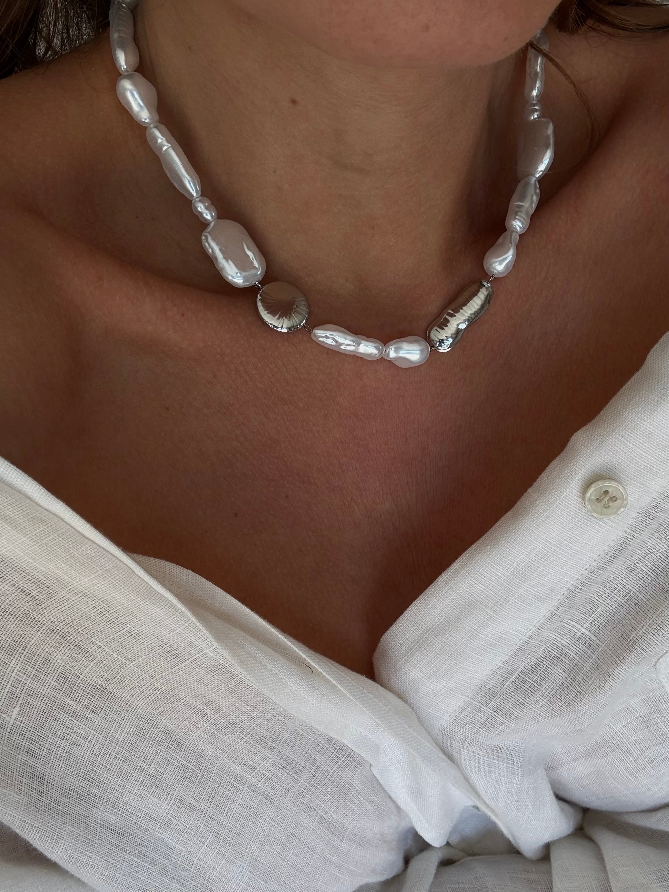 collier femme argenté