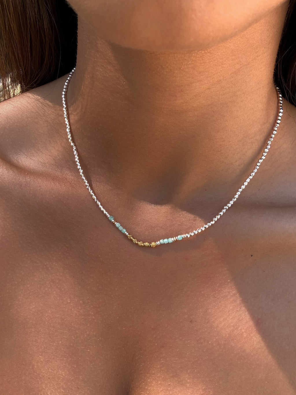 collier fin en perles pour femmes