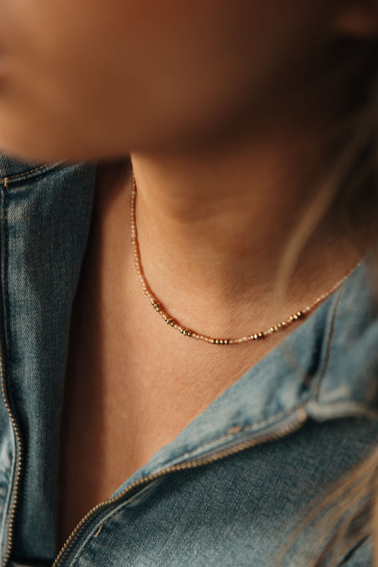 collier fin dore acier inoxydable