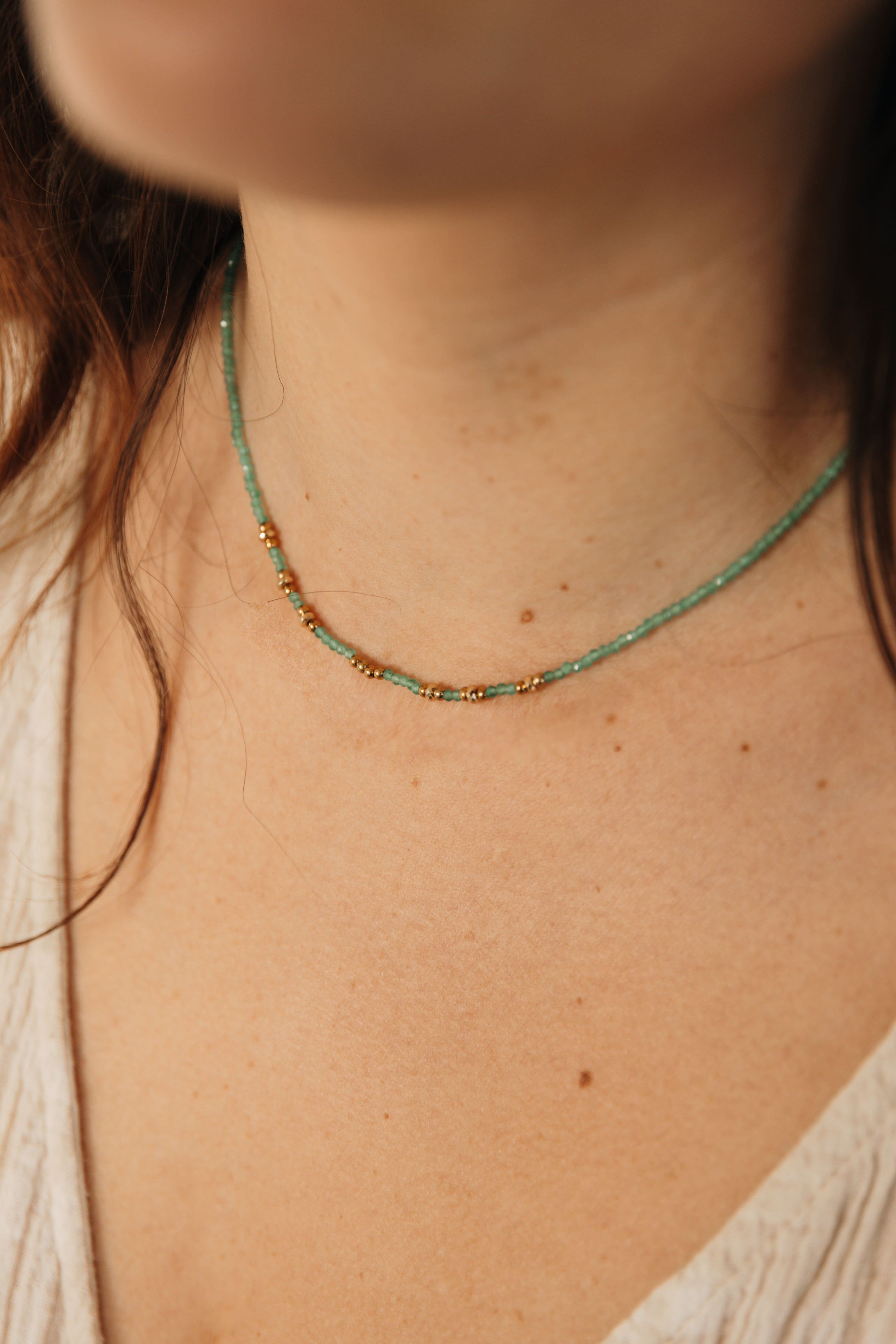 collier fin femme dore acier inoxydable