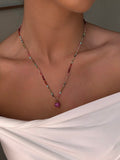 collier long coloré pour femmes