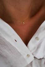 collier lune acier inoxydable