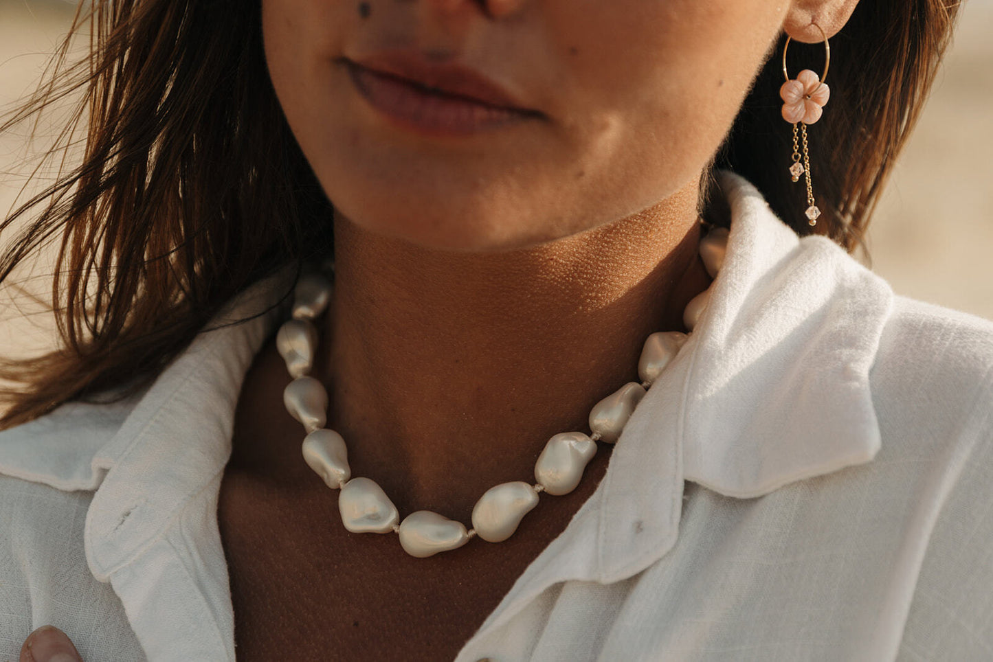 collier perle tendance