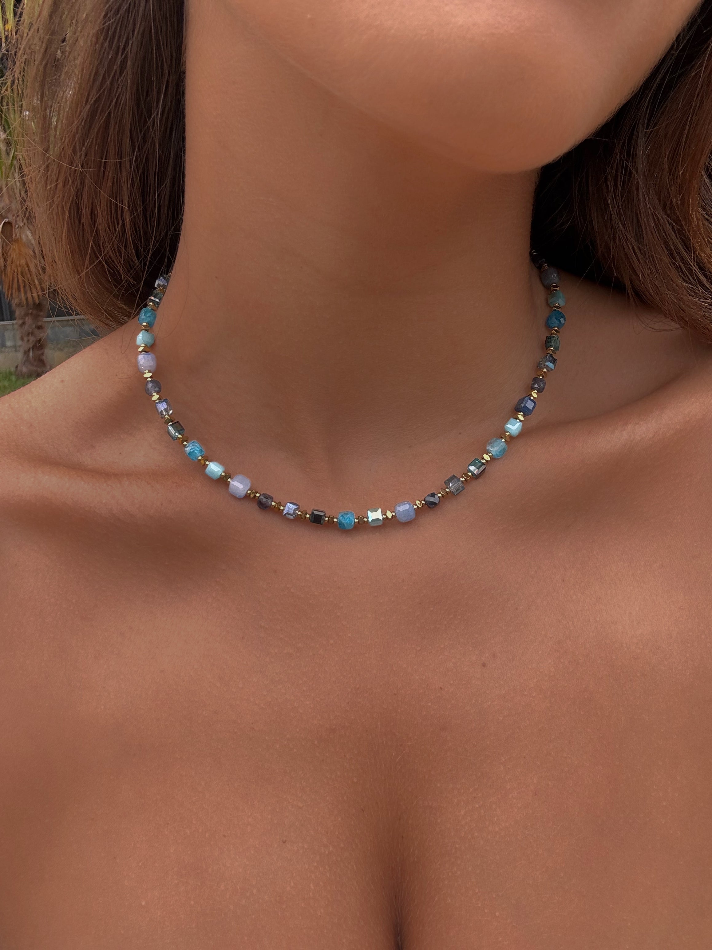 Collier en acier inoxydable coloré our femmes