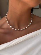 Collier tendance pour femmes en pierres et acier inoxydable