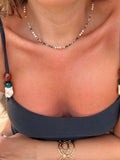 collier perles acier inoxydable