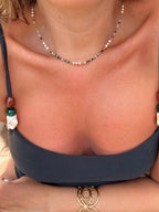 collier perles acier inoxydable