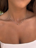 Collier en acier inoxydable et pierres naturelles